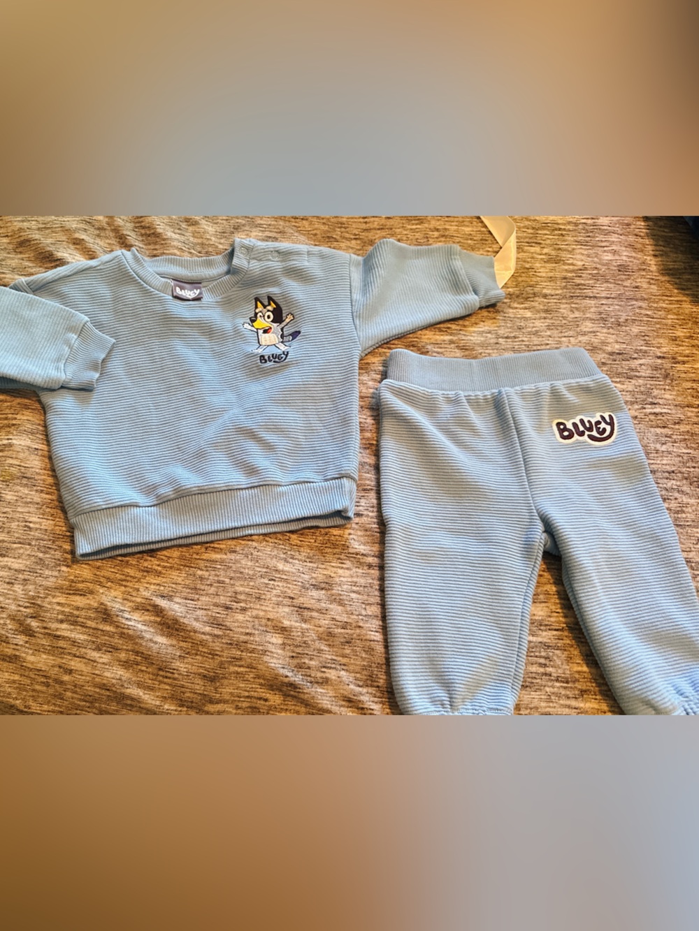 Bluey Kids Ribbed Sweatshirt and Pants Set - Unbranded